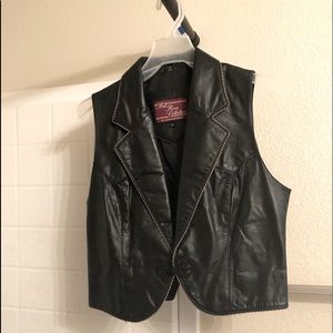Ladies leather western vest